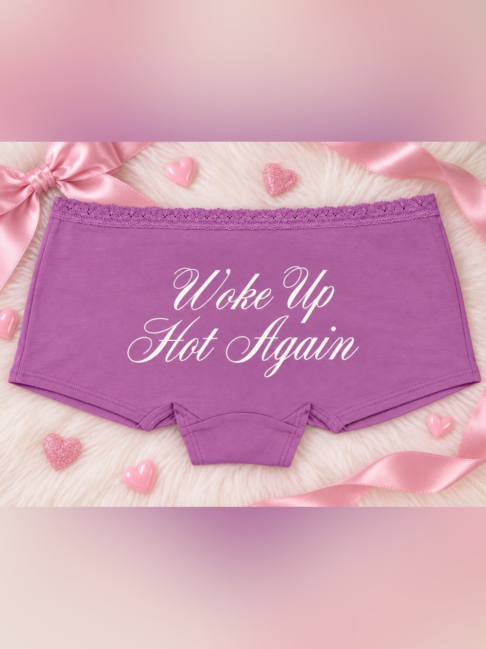 Victoria’s Secret PINK Woke Up Hot Again Boyshort Panties Lilac L NWT